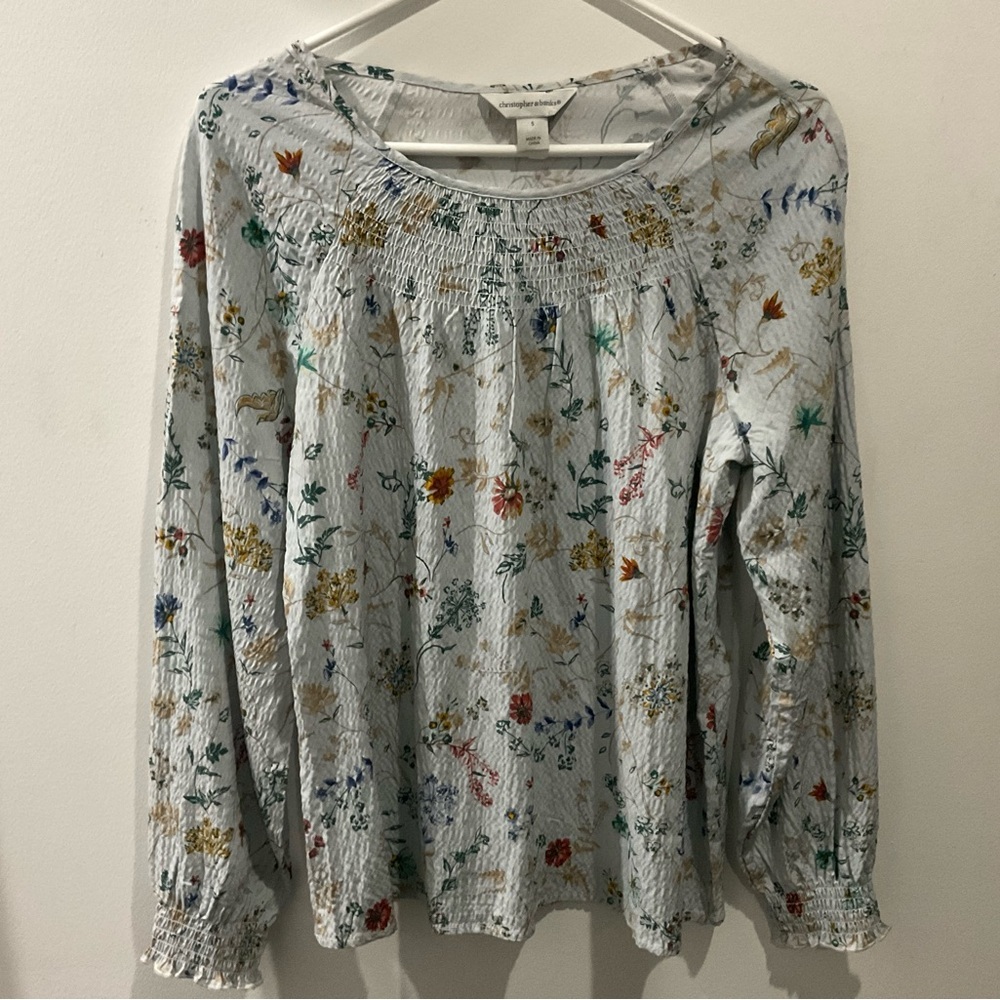 Christopher & Banks Floral Print Blouse with Long Sleeves